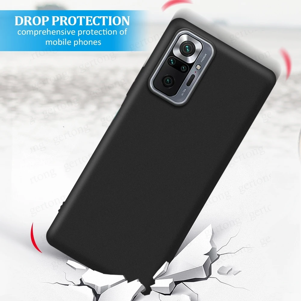 Case For Xiaomi Redmi Note 10 Pro Max 10s 8 9 10 Pro Cover Black Color Matte Cases For Redmi Note10 K40 Pro Plus K40 Ultra Cover