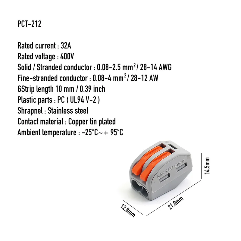 

Connector Conductor Terminal kit box,PCT Universal Wiring Wire Terminal 32A High current Quick Terminal Cable Connector 2P 3P 5P