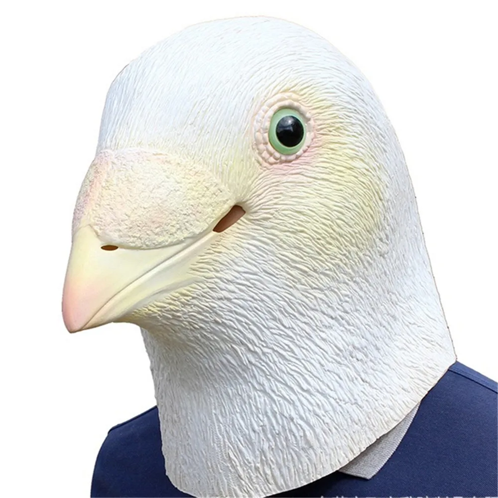 

Animal world pigeon latex mask masquerade halloween full face mask toy new year party decoration props funny headdress