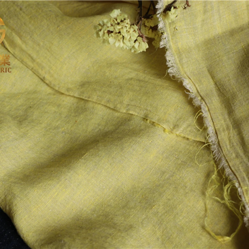 Окрашенная в желтую пряжу Высококачественная натуральная 100% чистая льняная