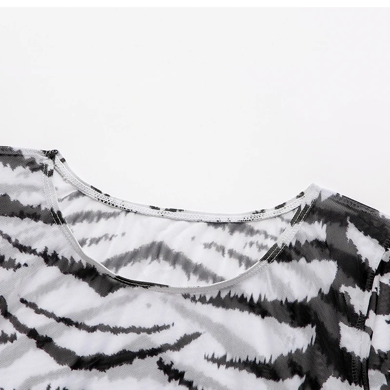 

Sexy Leopard Bikinis 2021 Long Sleeve Mesh Swimwear Women Swimsuit 3 Pieces Bikini Set High Waist Bathing Suit Female Biquini