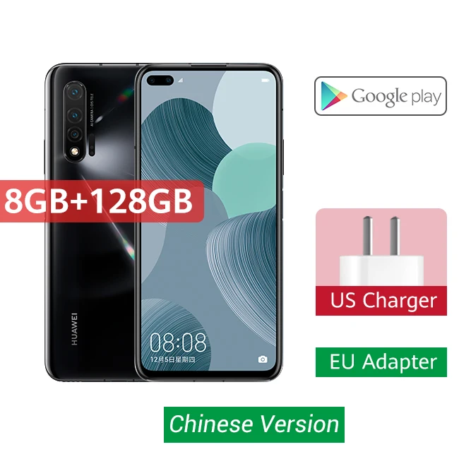 Black huawei Nova 6 смартфон 40MP AI камера s мобильный телефон 32MP фронтальная камера 6,57 ''полный экран Kirin 990 Android 10 4G Версия - Цвет: Black
