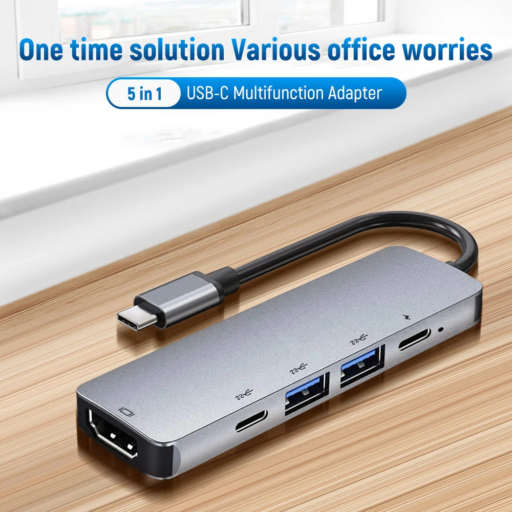 8 в 1 Алюминий сплав USB-C концентратор к HDMI-Совместимость + PD кабель для зарядки RJ45