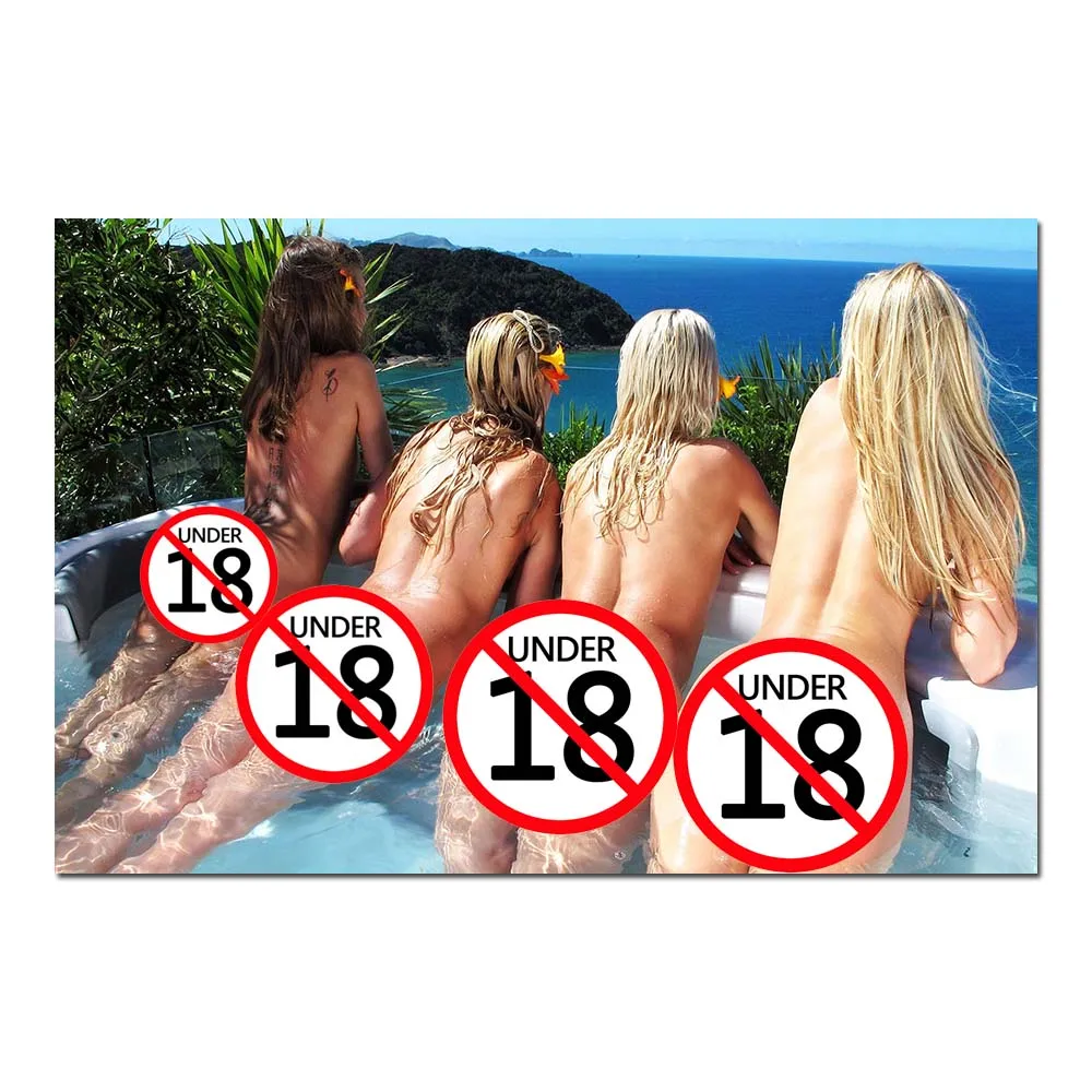 Горячие обнаженные красивые обои для 4 девушек декоративная настенная Картина на