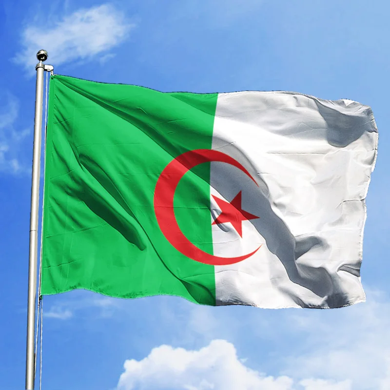Фото ALG флаг Алжира 90x150 см подвесной полиэфирный яркий цвет и устойчивость к