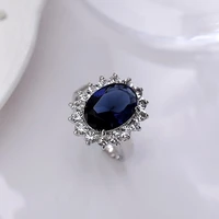ladies fashion crystal ring elegant sapphire ring