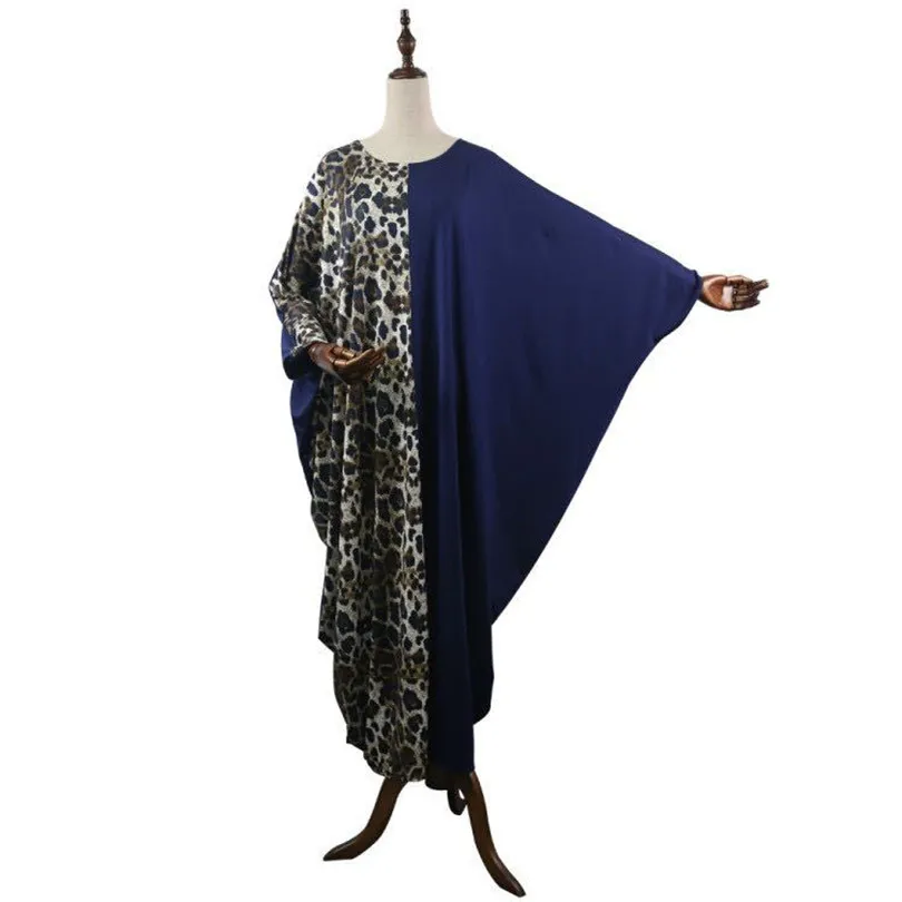 Повседневное платье с леопардовым принтом Длинное мусульманское кимоно