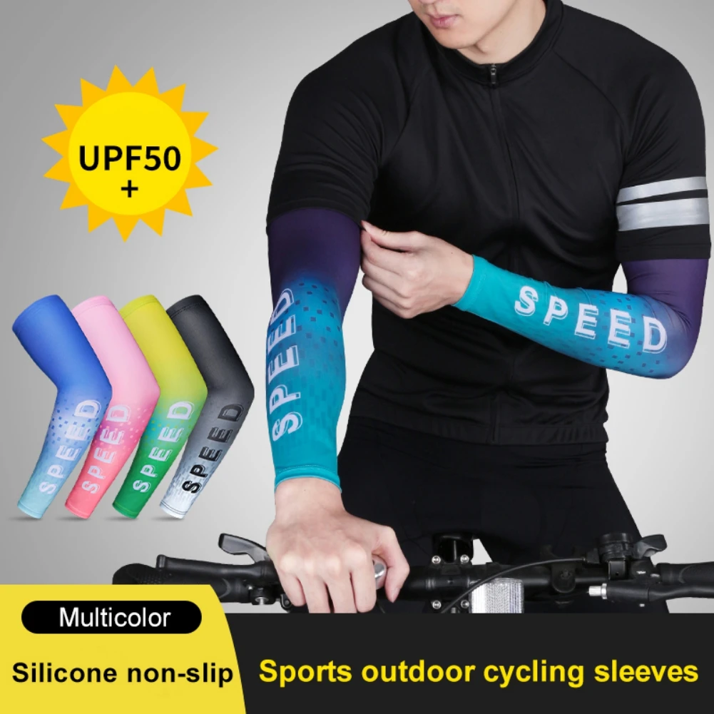 

1 Pair Cycling Arm Sleeve Sports Basketball Arm Warmer Ice Cooling Sunscreen UV Protection Running Elbow Arm Protection Cover