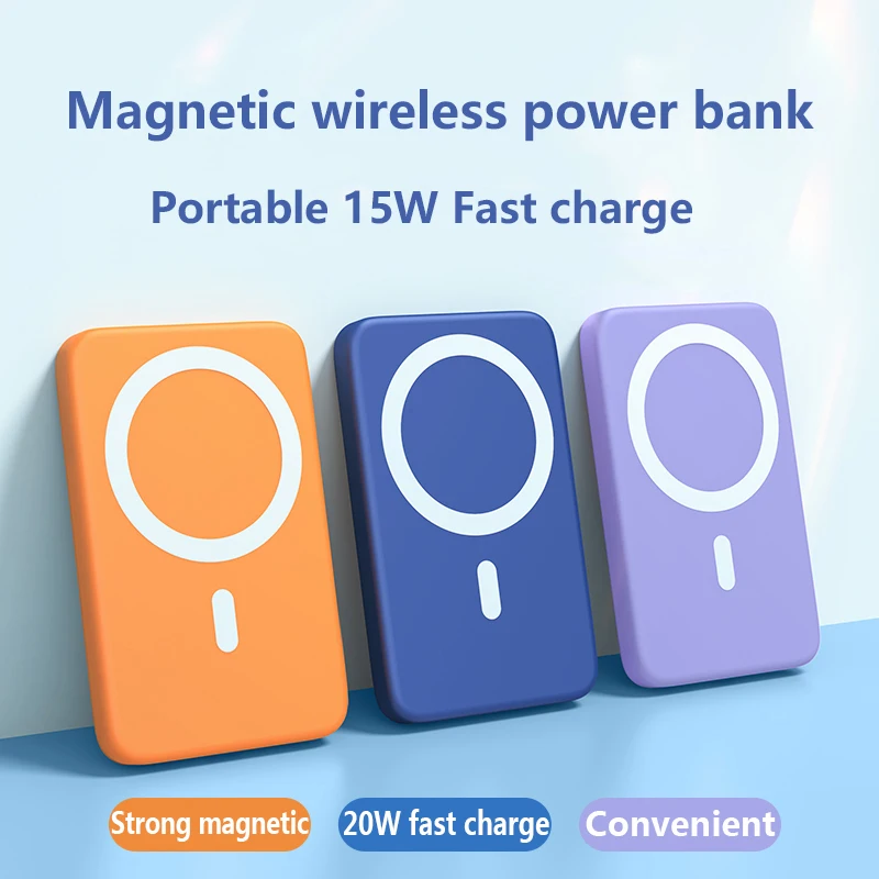 

2021 NEW 10000mAh Magnetic Wireless Power Bank 15W Fast Charger For Iphone 13 12 Pro Max Portable Mobile Phone External Battery