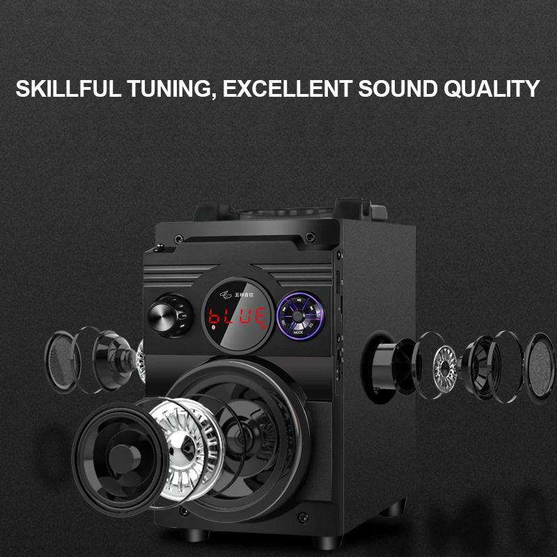 Беспроводной Bluetooth-динамик с держателем для телефона 3D микрофон FM-радио приемник