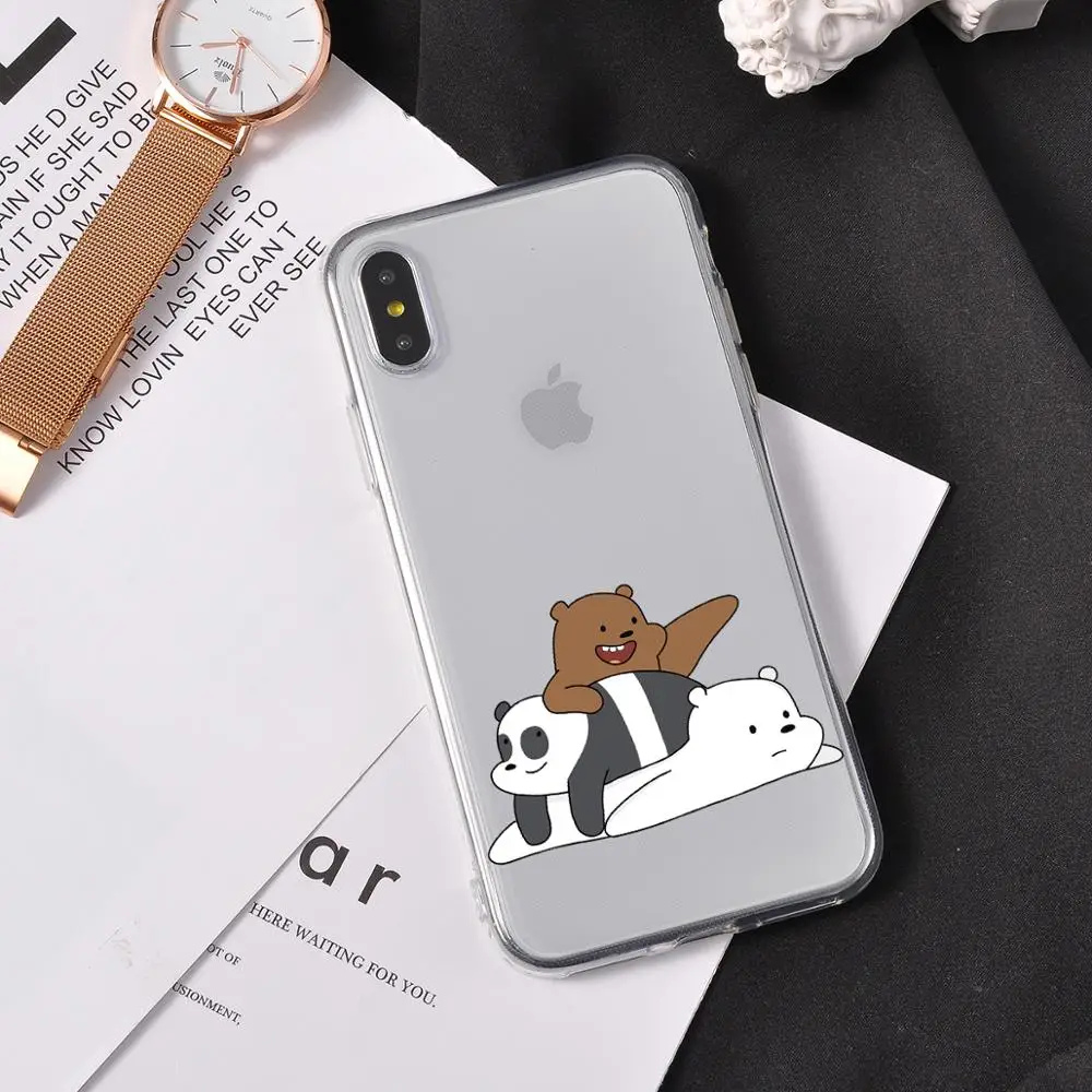 Чехол для iPhone X Xs Max XR 11 Pro с рисунком забавного медведя из мультфильма чехлы 8 7 6 6S