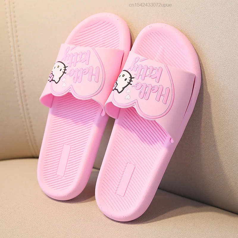 Kawaii Sanrio Hello Kitty Slippers Flip Flops Sliders Women's Shoes For Home Outdoor Bathing Female Y2k Girls Woman 2021 Kt Cat