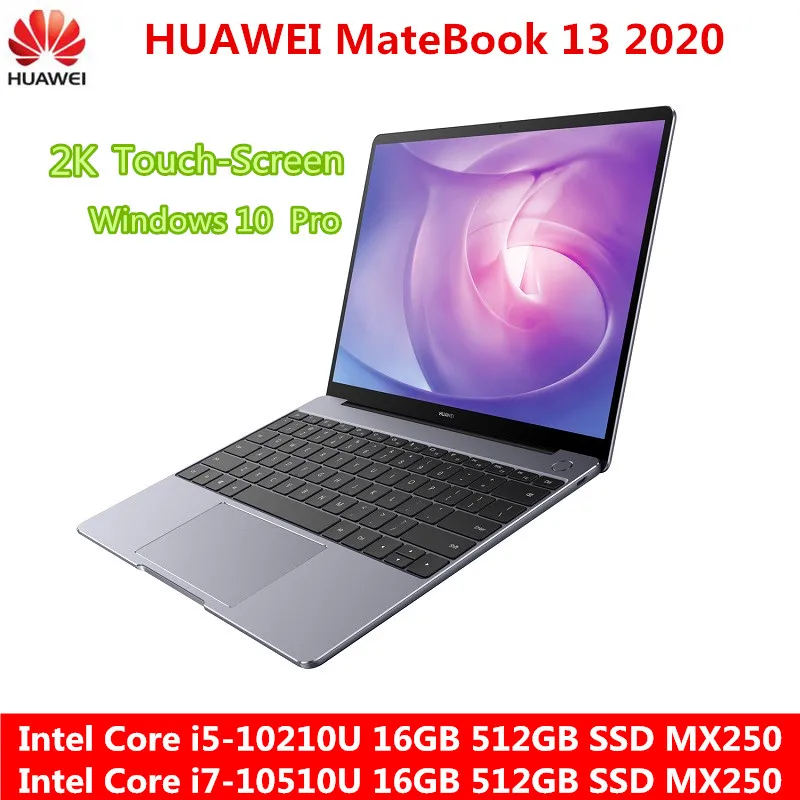 

Touch-screen version HUAWEI MateBook 13 2020 Notebook With i5-10210U/i7-10510U 4.9GHz 16GB 512GB SSD FHD IPS ultrabook