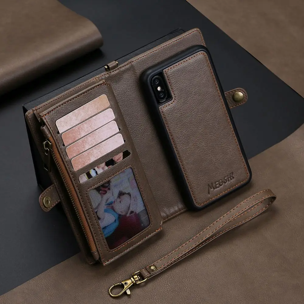 LCHULLE кожаный чехол-кошелек для IPhone 11 Pro X XR XS MAX 7 8 Plus с карманами карт откидная