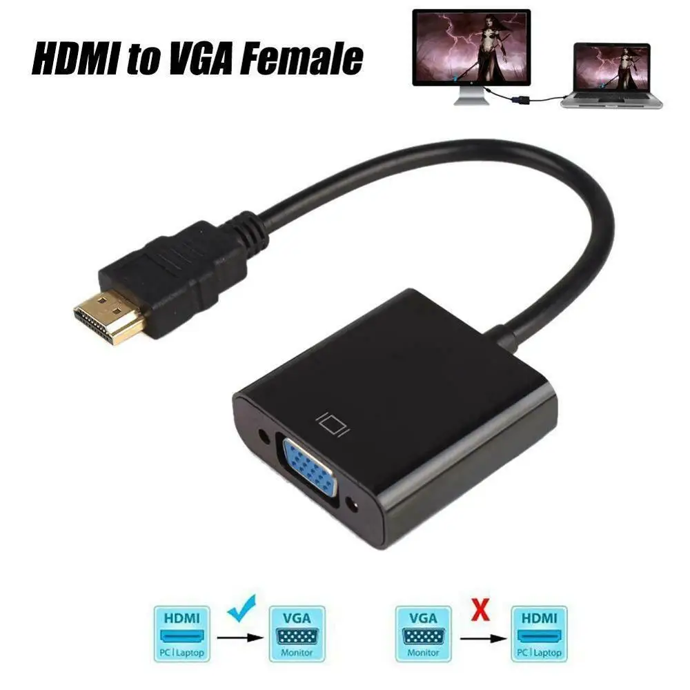 Кабель преобразователь с разъемом HDMI на разъем VGA для видеопк 1080p|Кабели HDMI| |