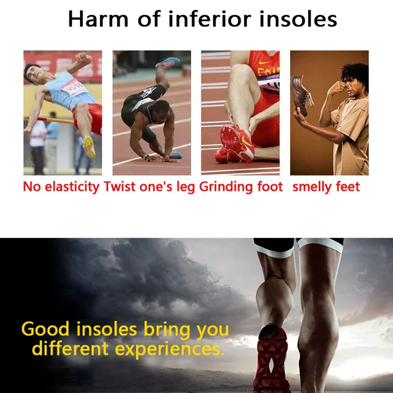 Спортивные стельки унисекс PORON дышащие впитывающие пот для бега спортивные