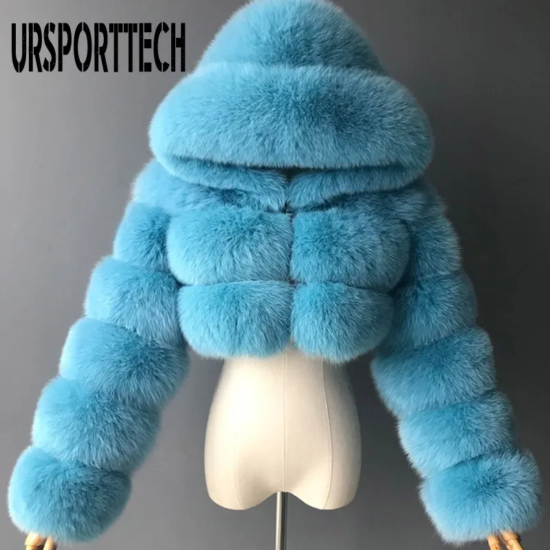 Winte пальто из искусственного меха женские куртки высокое качество обрезанная