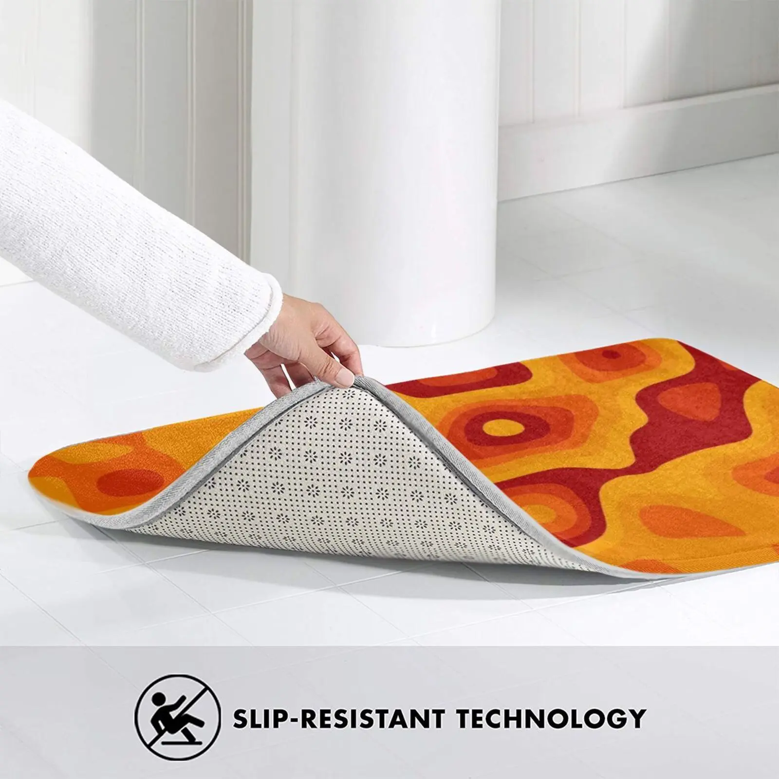 Абстрактный Оранжевый 3D мягкий нескользящий коврик для ног абстрактная реклама