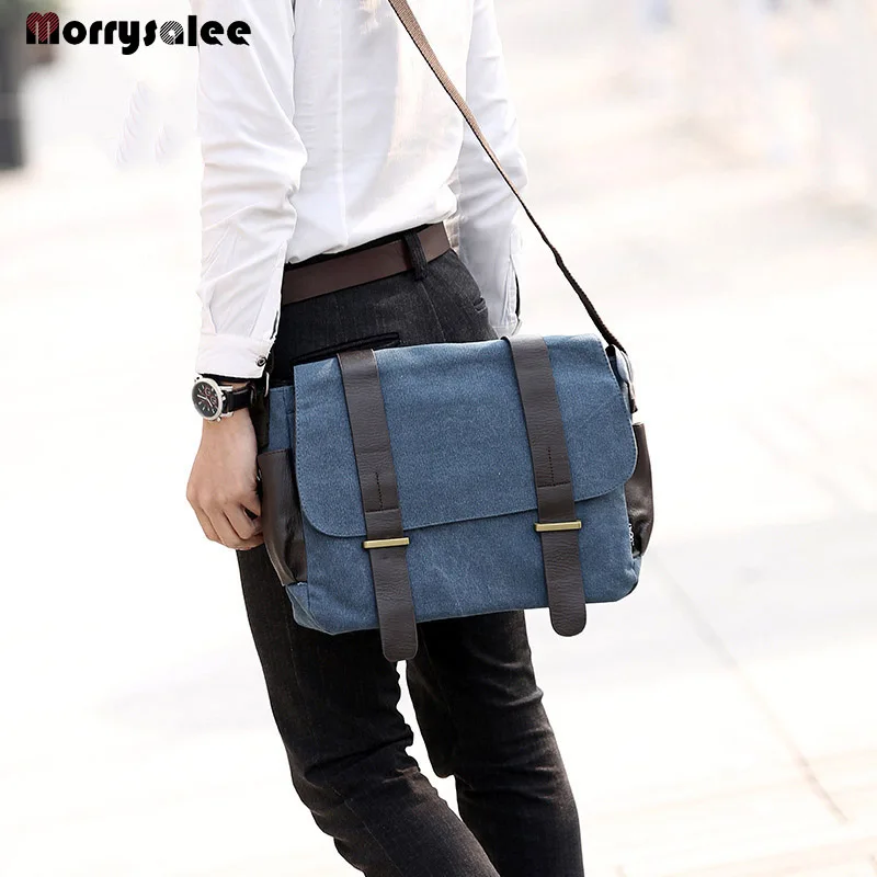 Мужская сумка через плечо мужская дорожная мессенджер студенческая холщовая