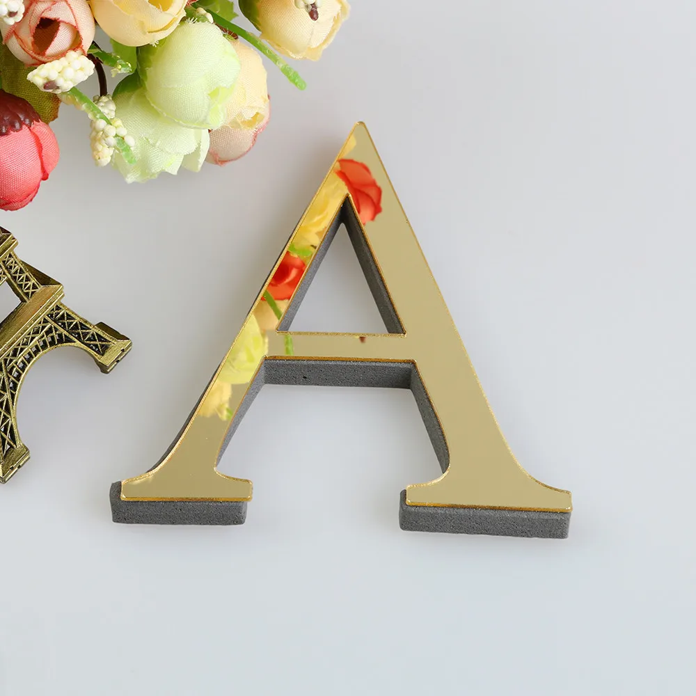 

1pcs 26 English Letters Diy 3d Mirror Acrylic Wall Sticker Decals Surface Modern Home Decor Wall Art Mural Fumiture Stickers 0.1