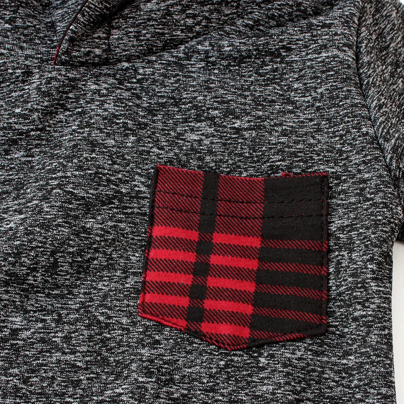 Детский комплект зимней одежды для мальчиков красная клетчатая толстовка с