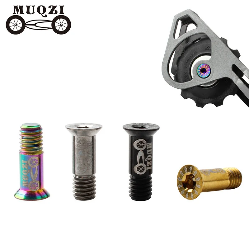 

MUQZI 2PCS Bike M5 Titanium Screws Rear Derailleur Jockey Wheel Screws Pulley Guide Wheel Fixed Bolts MTB Road Accessories Parts
