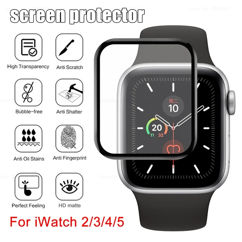 3D полное покрытие закаленное стекло для Apple Watch серии 3 2 1 38 мм 42 Защита экрана