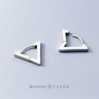 modian fashion minimalist black triangle 925 sterling silver allergy free women hoop earrings fashion jewelry mode bijoux