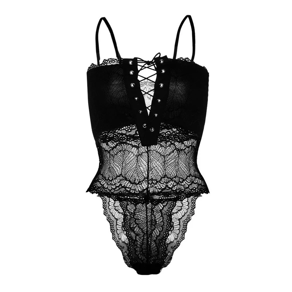 Женское сексуальное нижнее белье сетчатый цельный кружевной пижамный комплект