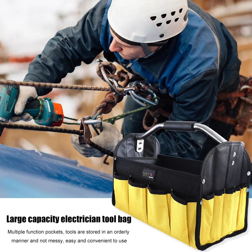 

Metal Tools kit Parts Hardware Organizer Canvas Big Capacity Toolkit Organizer Electrician Repair Maintenance Storage Bag