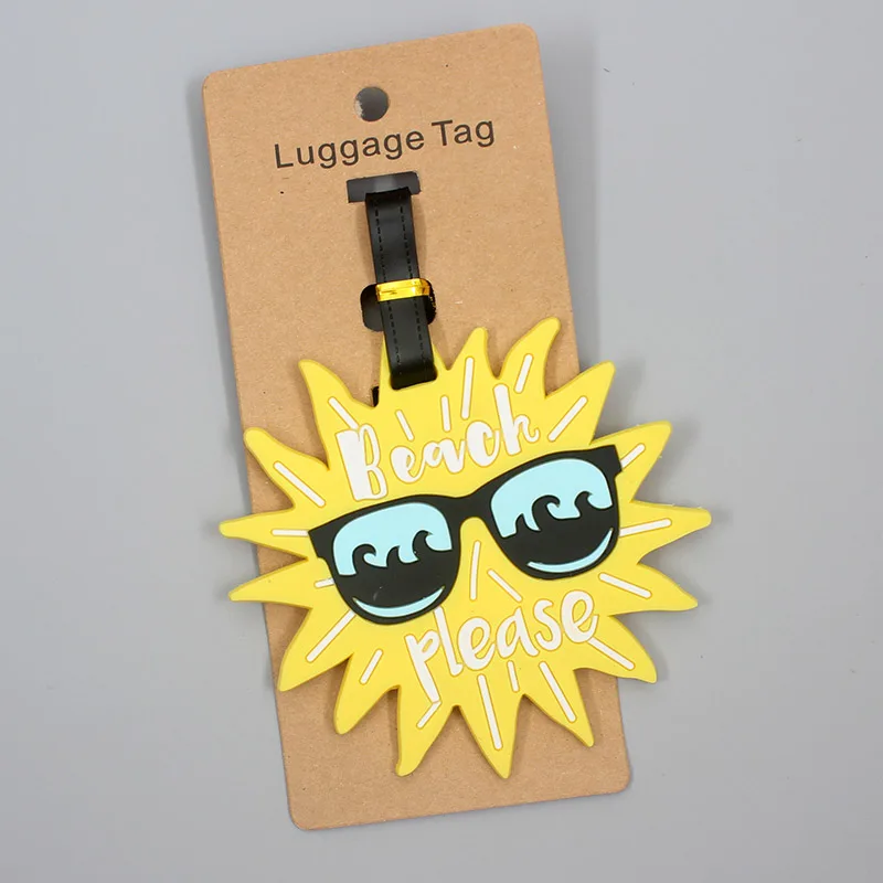 Cute Coconut Tree Sun Travel Accessories Luggage Tag Silica Gel Suitcase ID Addres Holder Baggage Boarding Tag Portable Label images - 6