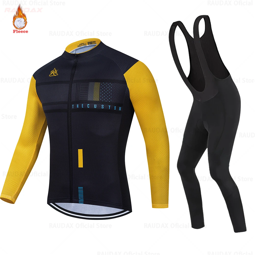 

Winter Cycling Jersey Set 2021 Team RX Fleece Cycling Clothing MTB Cycling Bib Pants Set Ropa Ciclismo Triathlon Suit