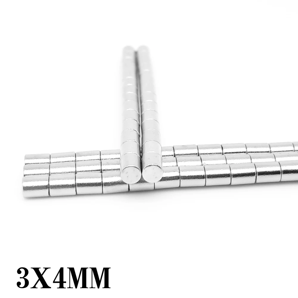 

50/100/200/500/1000/2000PCS 3x4 Strong Rare Earth Magnet 3mm*4mm Round Neodymium Magnets 3x4mm Mini Small Magnet Disc 3*4 mm N35