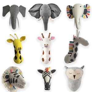 3D слон, жираф, голова животного, настенное крепление, украшение, мягкая игрушка, нордическая домашняя комната, детский сад, художественное оформление, Декор