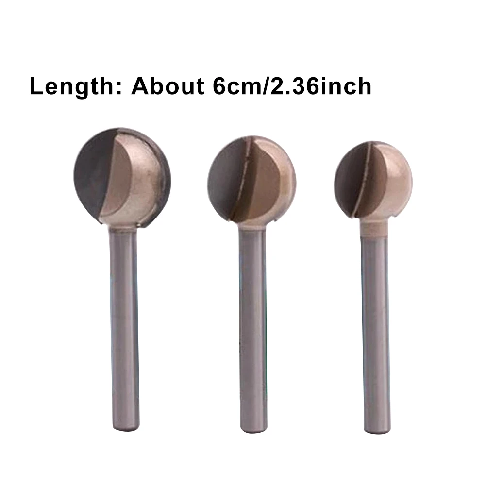 

8pcs Reusable Woodworking Core Box Carving Bit Carbon Steel Replacement Parts Durable Universal Ball Nose End 6mm Shank Portable
