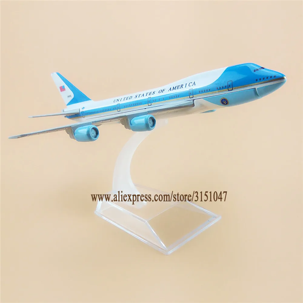 NEW Alloy Metal Air FORCE ONE B747 Airlines Airplane Model Boeing 747 Airways Plane Stand Aircraft Gifts 16cm | Дом и сад