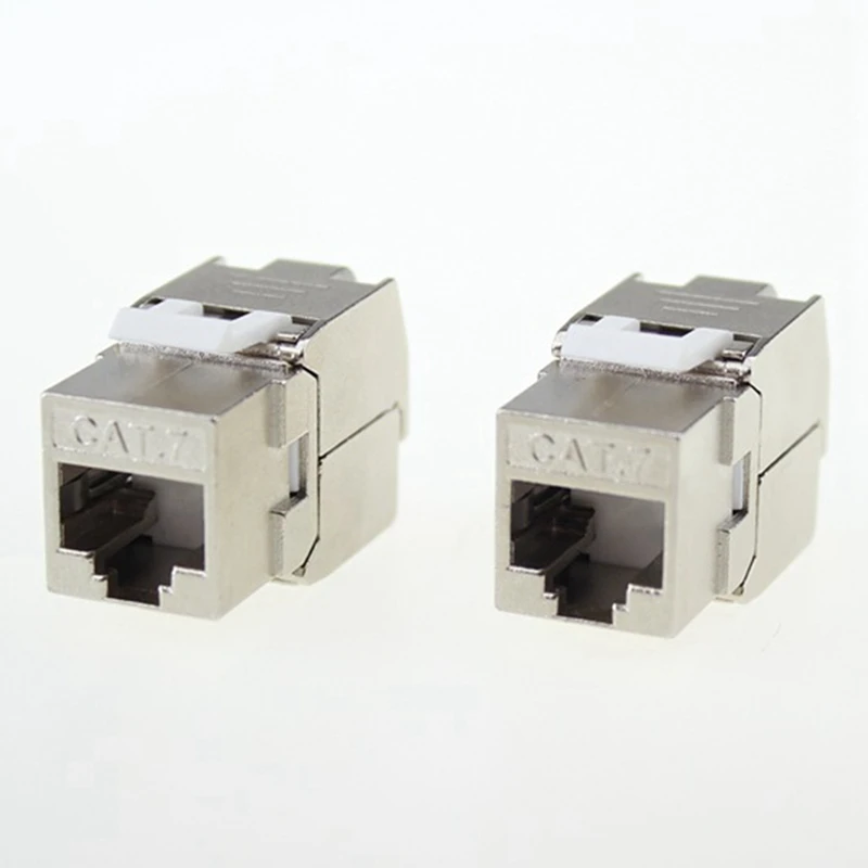 

12 Pcs RJ45 Keystone Cat7 Cat6A Shielded FTP Zinc Alloy Module Network Keystone Jack Connector Adapter 10GB Network