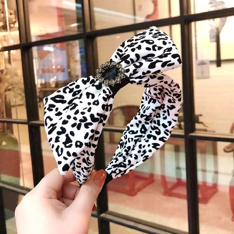 

Fashion Leopard Women's Hairband Turban High Elastic Hair Band Crystal Headband For Adult Girls Headwear Hair Accessories