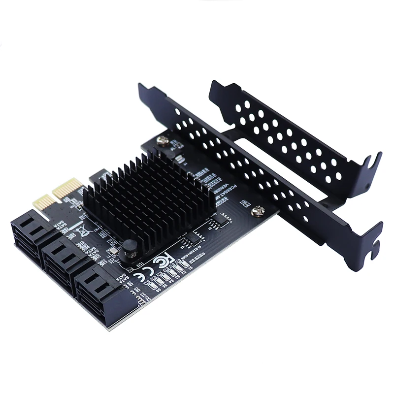 Адаптер PCIe SATA 6 портов 3 0 III плата расширения PCI express x1 e SATA3 контроллер
