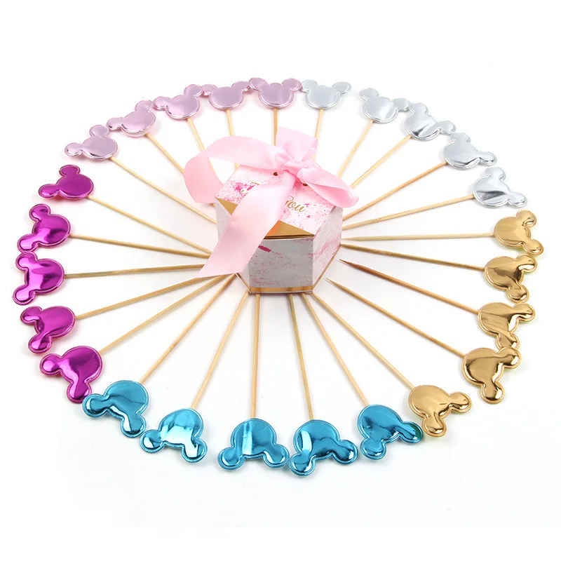 

5PCs Love Happy Birthday Cake Toppers Crown Stars Cupcake Topper Flags For Wedding Kids Birthday Party Supplies Cake Decoration