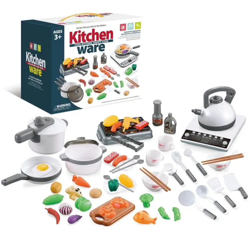 

Simulation Plastic Foods Cookware Pot Pan Children Kitchen Toy Stickers Pretend Play Miniature For Girls Cut Fruits And Vegetabe