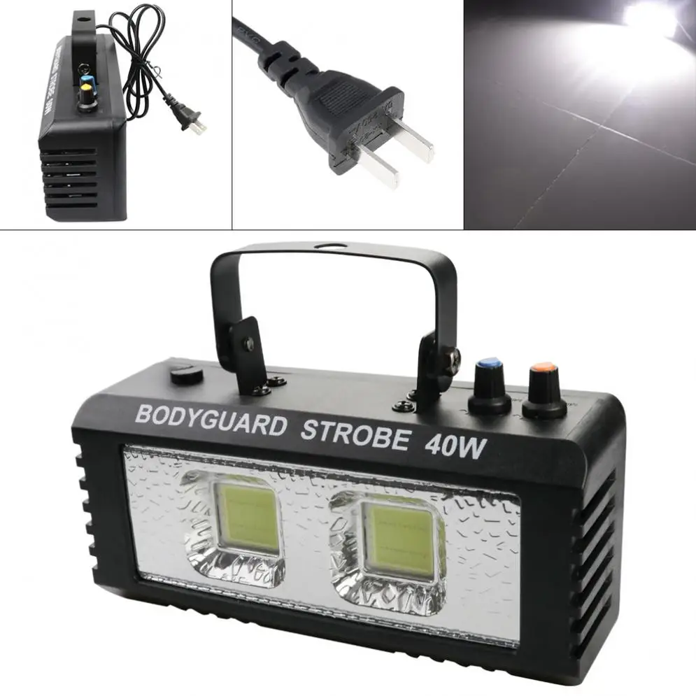 

2LED 40W White Light Stage Strobe Light with Voice Control / Limitless Transmission Fit for Small Party/Bar/Family Gathering/KTV