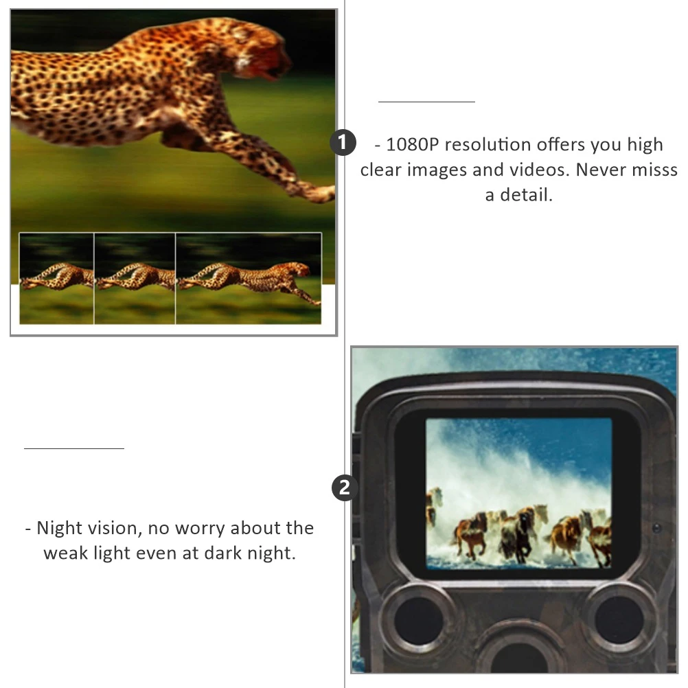 

1pc Hunting Camera Infrared HD Water-proof Infrared Camera Hunting Camera for Monitoring Wild