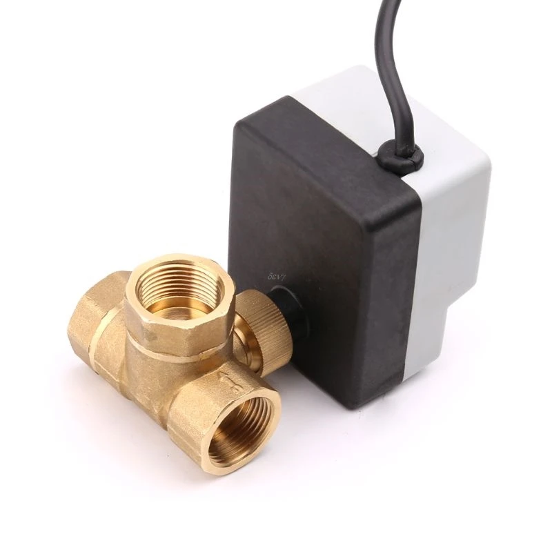 

Ac220V Dn20 3-Way Electric Motorized Ball Valve Three-Wire Two Control For Air Conditioning Electric Actuator Ball Valve