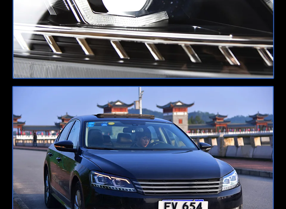 Фара для автомобиля VW Passat B7 2011- фары Противотуманные фары Дневные ходовые огни DRL H7 светодиодный Биксеноновая лампа автомобильные аксессуары