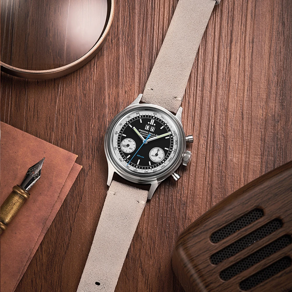 

Army Watch Men 1963 Pilot Watch Original St1901 Mechanical Movement Air Force Watches Mens Acrylic Mirror Chronograph Wristwatch