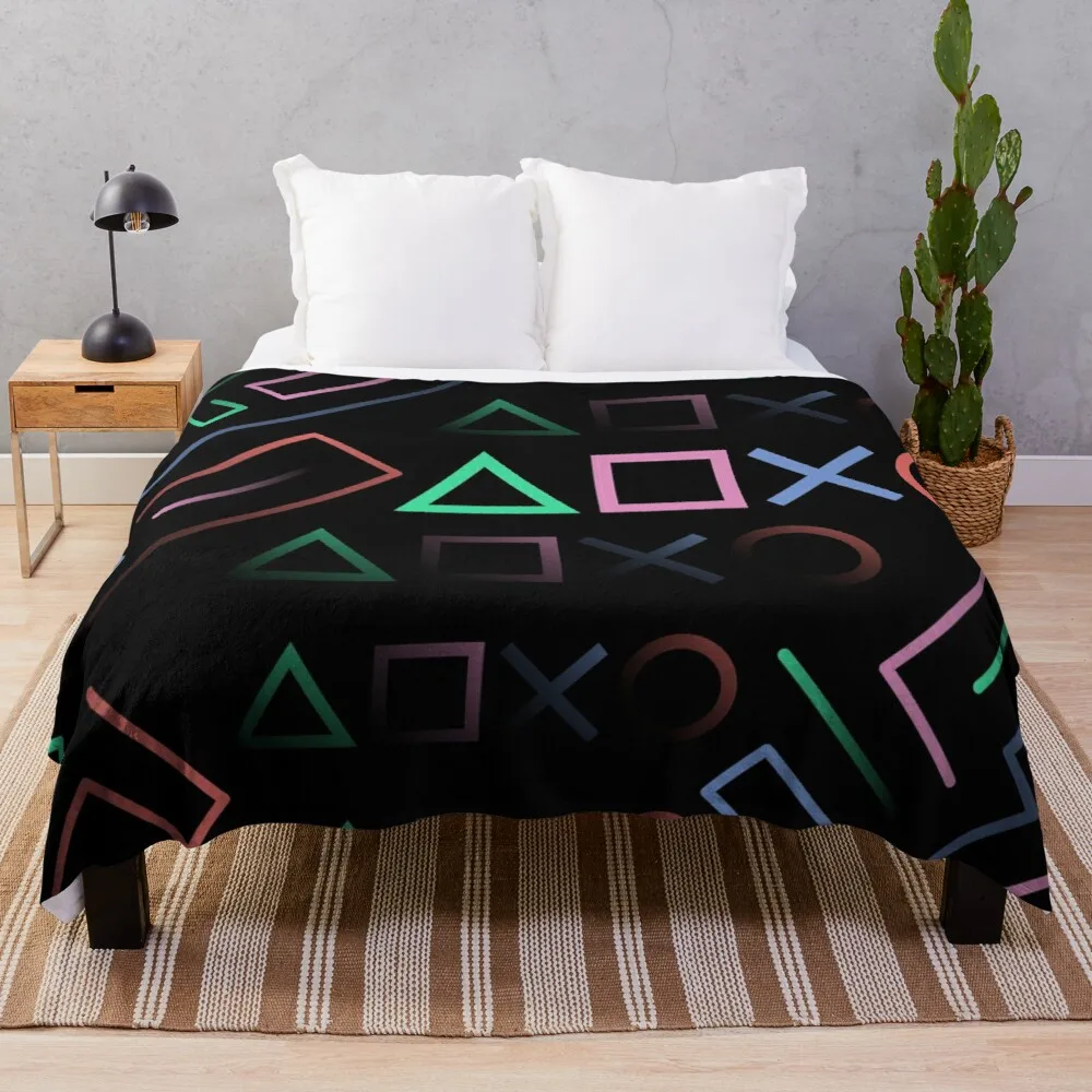 

Digital Classic Gamer Icons Pop Art Throw Blanket Print on Demand Decorative Sherpa Blankets for Sofa bed Gift