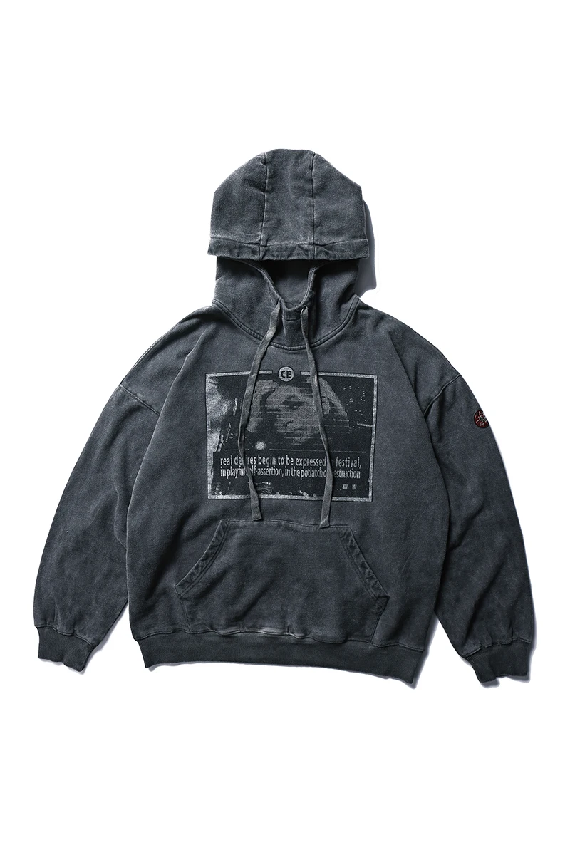 CAV EMPT C.E Gray Purple Green Hoodie Men Women Logo Cavempt Hoodie Embroidered Letters Cavempt Vintage Fashion Sweatshirt