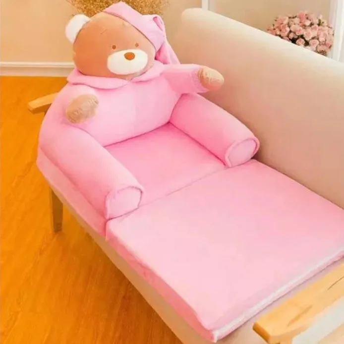 pink teddy bear Мягкое мягкое сидение в виде животных, диван для младенцев, обучающийся сидению, удобное кресло для детей, подарки на день рождения и Рождество - Цвет: pink teddy bear