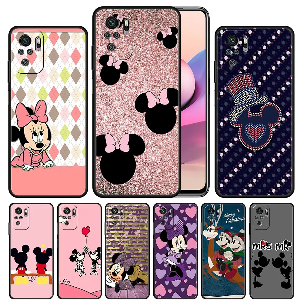 

Disney Minnie Mouse Case For Xiaomi Redmi Note 9 10 11 Pro 9T 10 Pro 5G Redmi 10 Soft Silicone Cover Funda Shell Capa